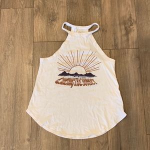 White High Neck Tank Top, Size S